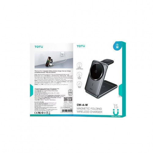 وایرلس شارژ استندی 3 کاره TOTU CW-4-W