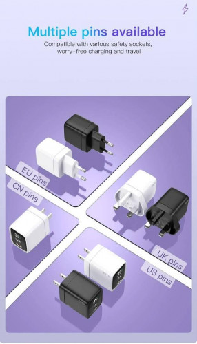 ادابتور شارژسریع دوخروجی 35 وات توتو HC-3-EU