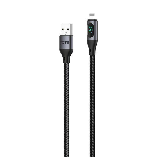 کابل شارژ سریع کنفی دیجیتال توتو مدل CB-7-B (لایتنینگ) با نمایشگر ولتاژ