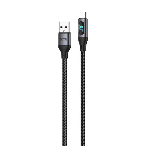 کابل شارژ سریع کنفی دیجیتال توتو مدل CB-7-B (لایتنینگ) با نمایشگر ولتاژ