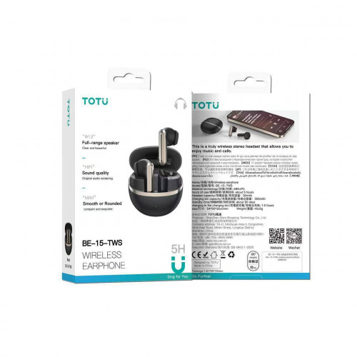 ایرپاد و هندزفری بی‌سیم توتو TOTU BE-15-TWS با نویز کنسلینگ و صدای Hifi