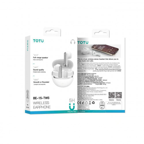ایرپاد و هندزفری بی‌سیم توتو TOTU BE-15-TWS با نویز کنسلینگ و صدای Hifi