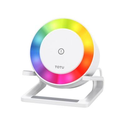 شارژر وایرلس 4 کاره TOTU M6064Q با اسپیکر بلوتوث و چراغ خواب RGB